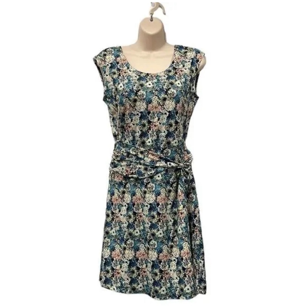 Patagonia Women Seabrook Mini Dress Sz‎ Sm Twist Floral Open Back Knit Outdoor